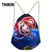 ThiKin Super Mario/Школьный рюкзак для мальчиков и девочек, милые маленькие рюкзаки на кулиске