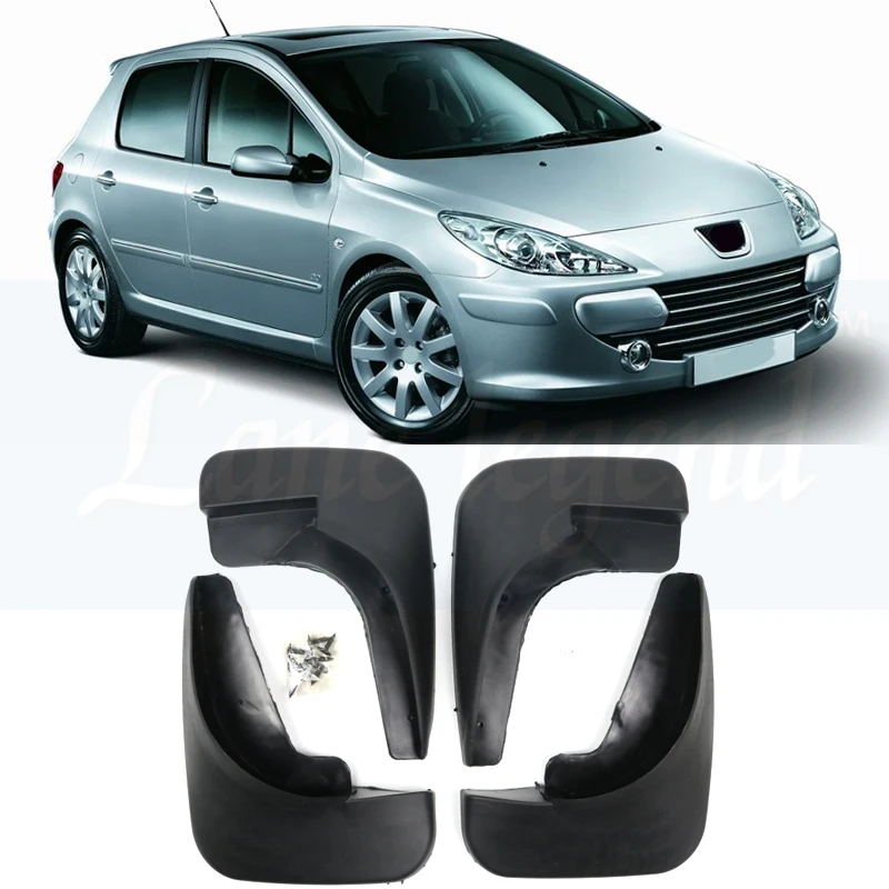 

New 4Pcs Mud Flaps Flap Splash Guards Mudguard Mudflaps Fenders For Peugeot 307 2000 2001 2002 2003 2004 2005 2006 2007