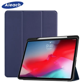 

Funda For Ipad Pro 11 Case With Pencil Holder Smart Pu Leather Trifold Stand + Pc Hard Back Cover For New Ipad Pro 11 Case