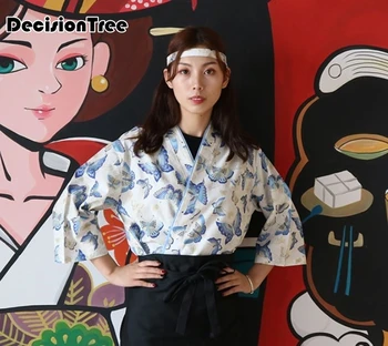 

2020 chef uniforms japanese kimono korean style sushi work clothes restaurant chef service kimono chef service kimono