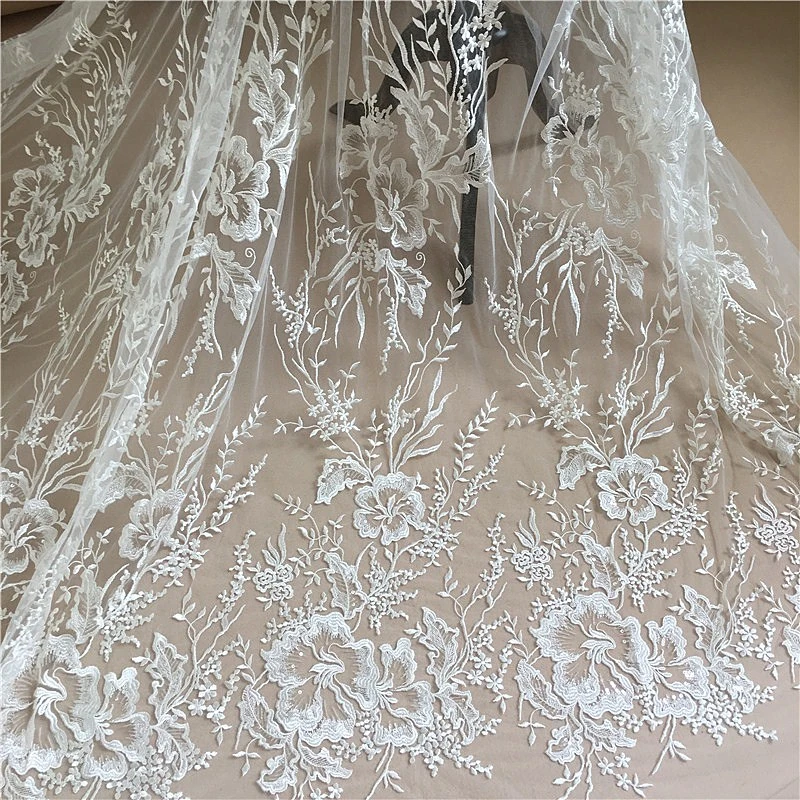 Bridal Bodice Lace Wedding Dress Lace Applique High Quality Embroidered Lace Trim Tulle Embroidery Lace Trim By The Yard