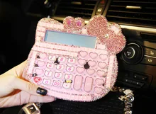 2016 New 12 digit pink cute hello kitty font b calculator b font wholesale 17 18CM