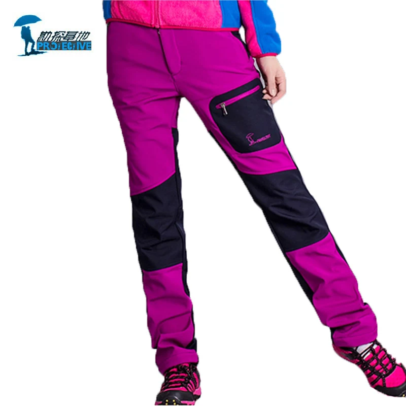 

Protective Brand Windproof Fleece Pants Women Outdoor Sports Hiking Ski Climbing Softshell Pants Waterproof Kayak Pantolonu