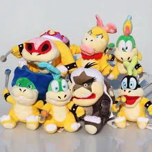 7pcs/lot Super Mario Bros Koopa Plush Toys Dolls Wendy / LARRY / IGGY /Ludwig /Roy / Morton /Lemmy O.Koopa Stuffed Toy