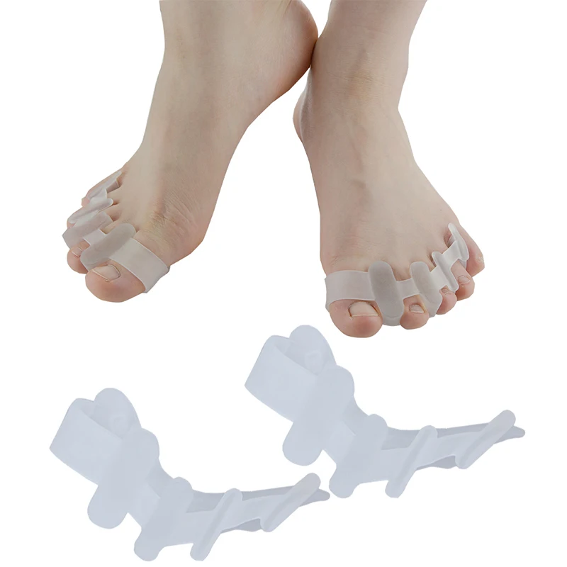 1pair Silicone Toe Gel Correction Hallux Valgus Relief Pain Separator Finger Pedicure Feet Care Guard Bunion Corrector G0149 | Красота и