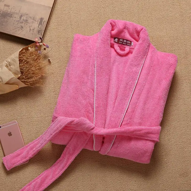 Winter Cotton Towel Fleece Men Bathrobe Thick long soft Robe Male Long Leeve Plus Size XXL Sleepwear Mens Robe Bathrobe White