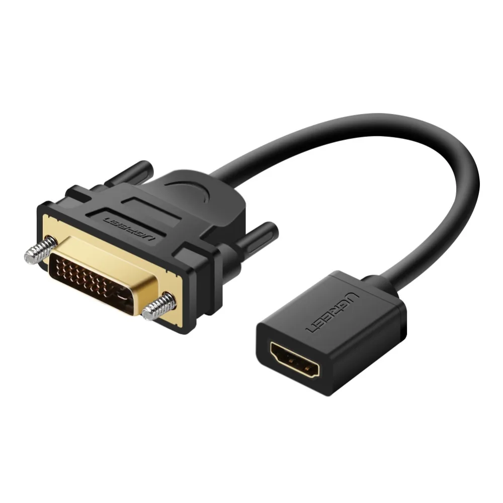 Ugreen 1080P HDMI Женский к DVI-D 24+ 1 Мужской HDMI DVI Кабель-адаптер двунаправленный DVI к HDMI конвертер для Raspberry Pi tv Box