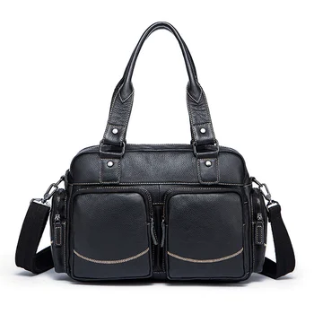 

2018 Genuine leather men's Casual Tote men Handbags & Crossbody bags man handbag male business Totesl shoulder Messenger bag