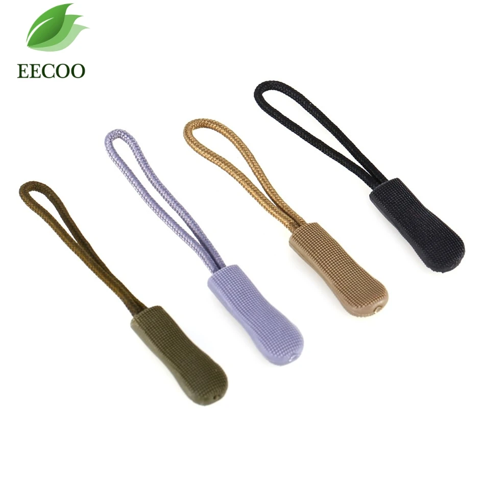 

New 10PCS Zipper Pull Cord Rope Ends Lock Zip Clip Paracord Pull Strap Buckle Repair For Clothing Bags 4 Colors Replacement