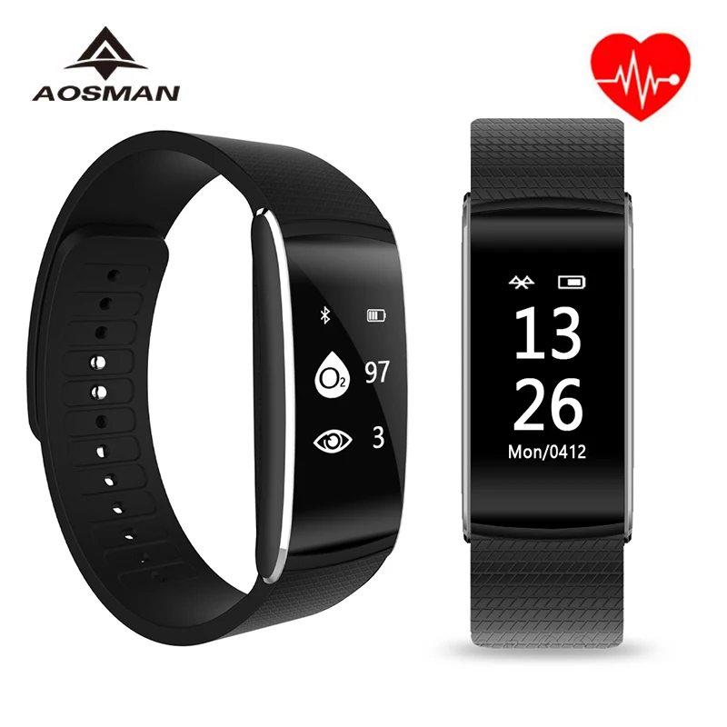 AOSMAN K8 Fitness Watch Sport Health Heart Rate Wristband Watch Weather