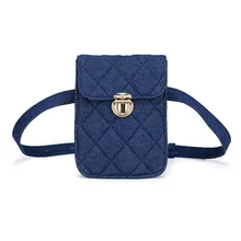 Женская поясная сумка celular Модная Джинсовая клетчатая поясная сумка Пояс Ретро сотовый телефон кошелек для подростков девочек Хип бум s