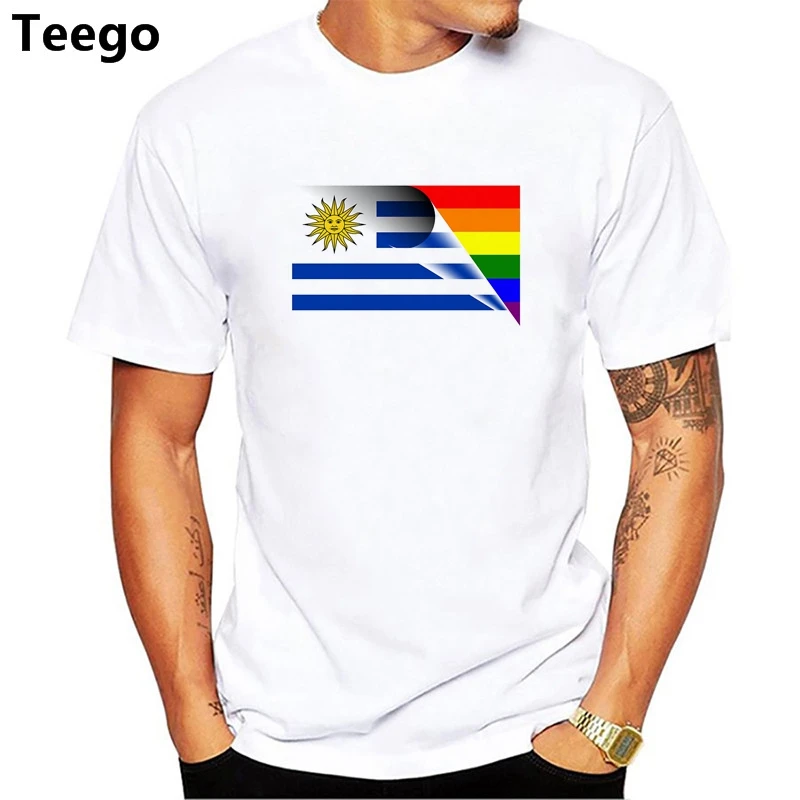 

Russia Footballer World Team Cup 2018 T Shirt - Flag Uruguay Cheap Crew Neck Men's Top Tee