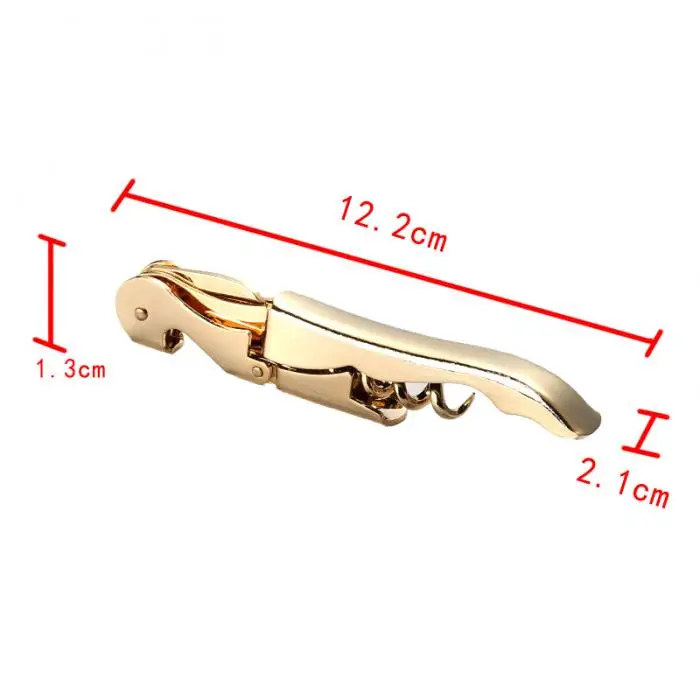 Позолоченный штопор двойной шарнир официанты вина ключ открывалка для бутылок вечерние открывалка для бутылок FPing