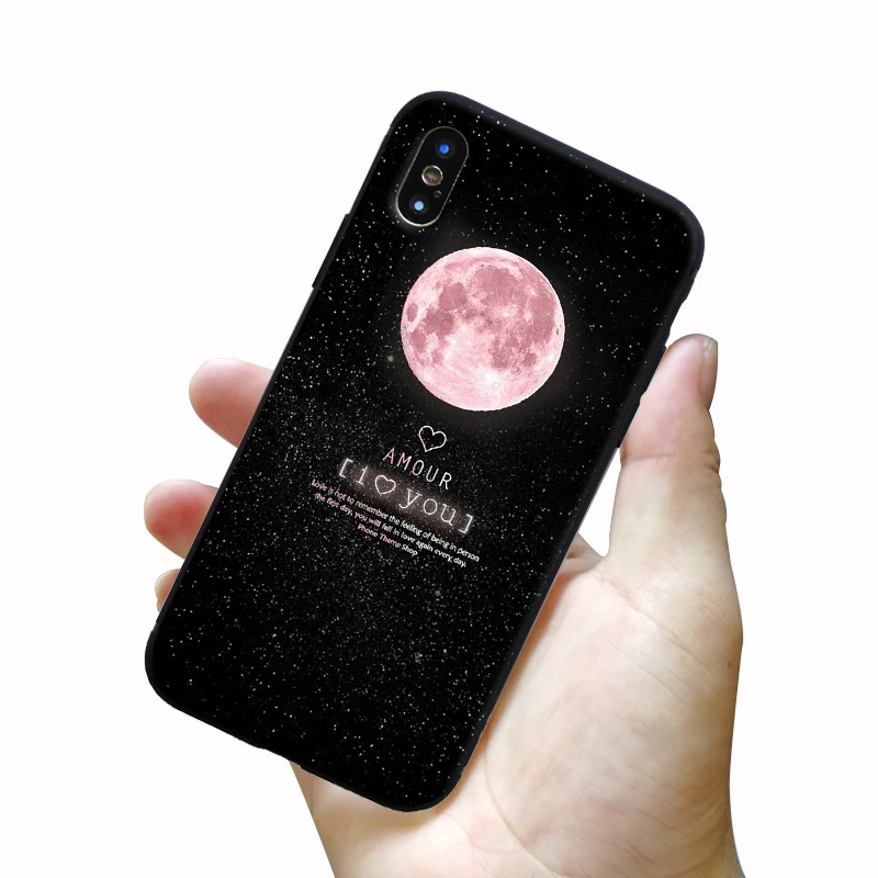 Матовый чехол для iPhone 7 6s 8 Plus XS MAX XR Мягкий силиконовый Звездная ночь SE 5S 5 X чехлы