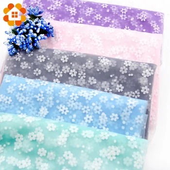 

1pcs 1*1.5M Beautiful Tulle Flocking Floret Net Yarn Fabric Wedding Decor Organza Tulle DIY Skirt Wedding Party Supplies