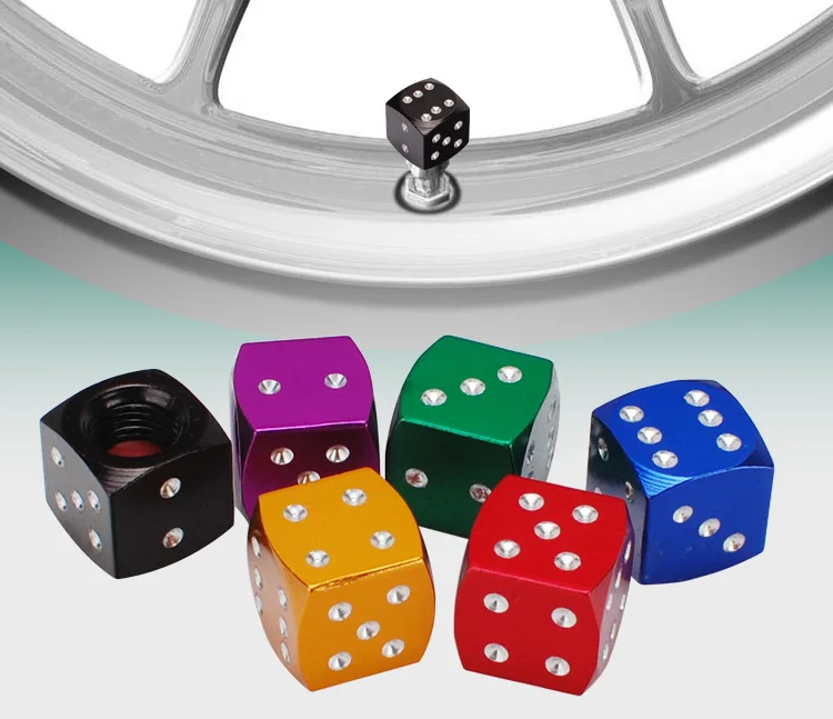 10 Sets Aluminum Alloy Dice Car Tire Valve Caps Covers Funny Universal