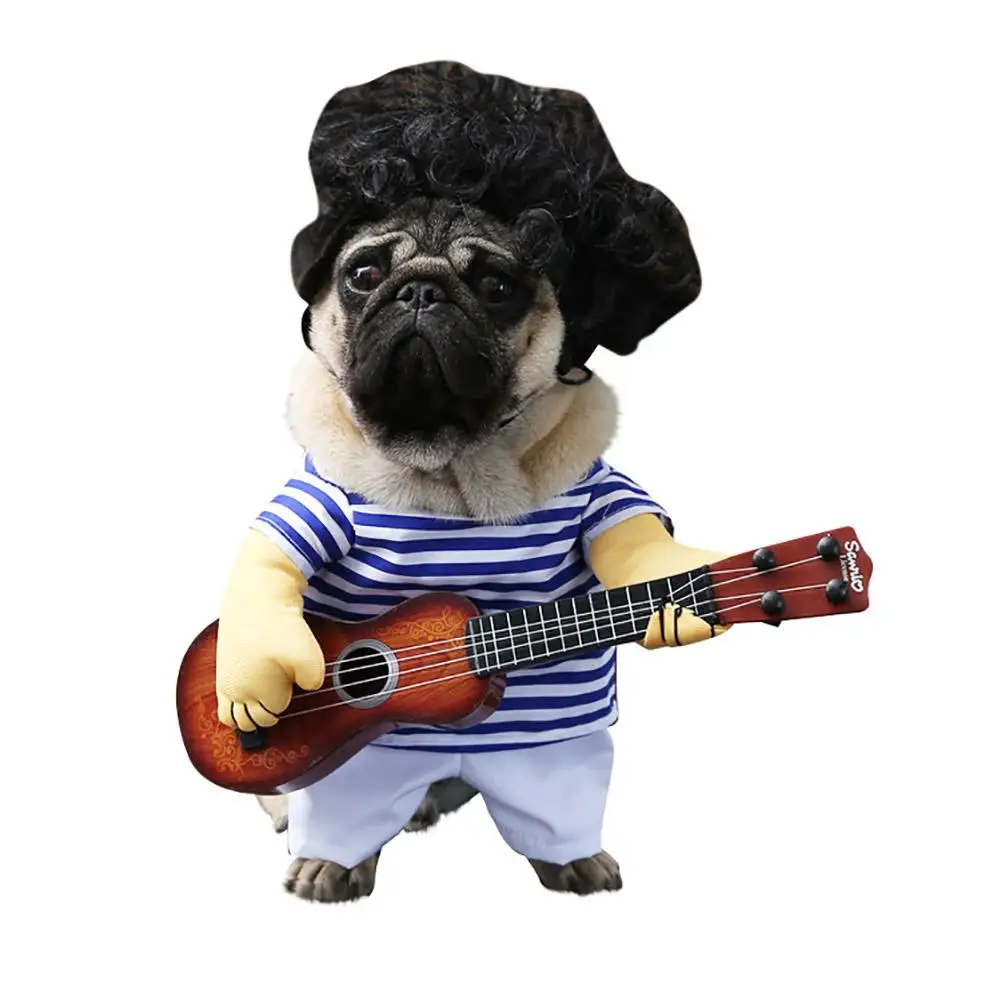 

Stripe Guitar Funny Pet Dog Cat Halloween Costume Party Festival Outfit Apparel