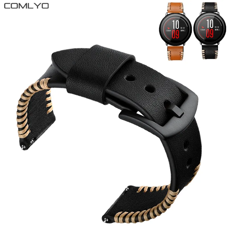 

For Original Xiaomi Huami Amazfit PACE strap Leather wristband Smart Watch 22mm bracelet bands for Huami amazfit stratos 2 band