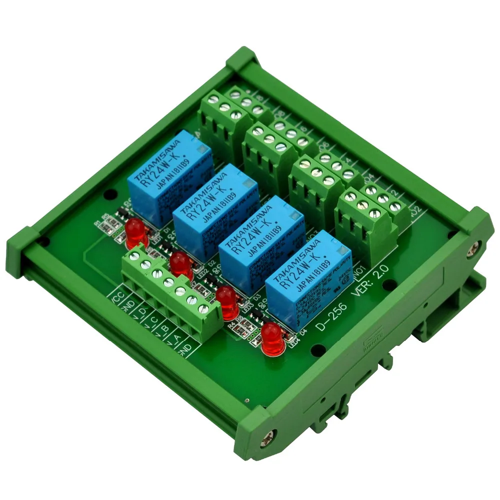 Электроника-салон DIN рейку 4 DPDT реле сигнала Интерфейс модуль, DC 24 В версии