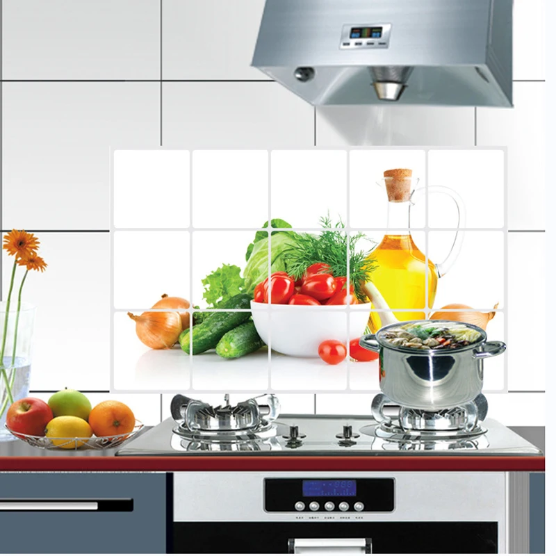 Fruit and Vegetable Wine Oil proof Kitchen Tile Wall ...