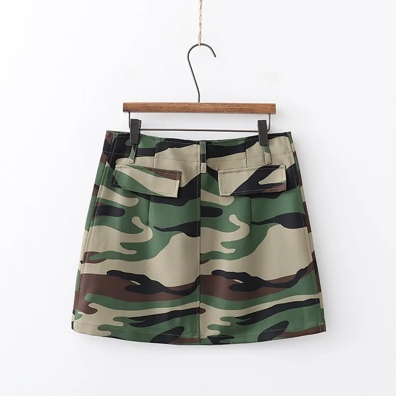 Модная Сексуальная мини-юбка карго для женщин, военная камуфляжная юбка с принтом, армейская зеленая уличная одежда, летняя повседневная Короткая юбка для женщин
