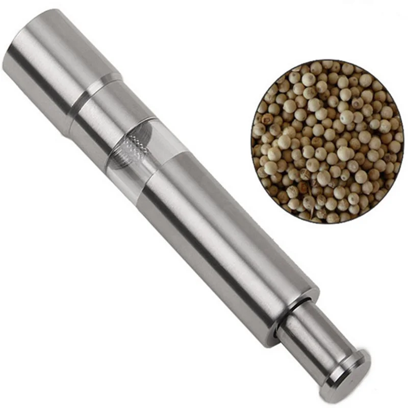 Stainless Steel Manual Pepper Mill Salt Pepper Grinder muller Thumb Push Sprayer Grind Stick cooking tools kitchen accessories Stainless Steel Manual Pepper Mill Salt Pepper Grinder muller Thumb Push Sprayer Grind Stick cooking tools kitchen accessories