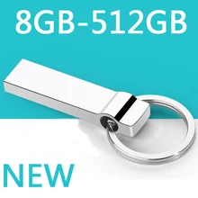 Металлический Usb флеш-накопитель 512GB 1 ТБ 2 ТБ мини-флеш-накопитель Usb флешка Лидер продаж Флешка 8 GB-256 GB память флэш-карта цепь подарок