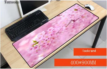 

Yuzuoan Pink Petals 900x400X3mm Extended Gaming Large Lock Edge Laptop Mouse pads Big Size Desk Mat for LOL DOTA Free Shipping