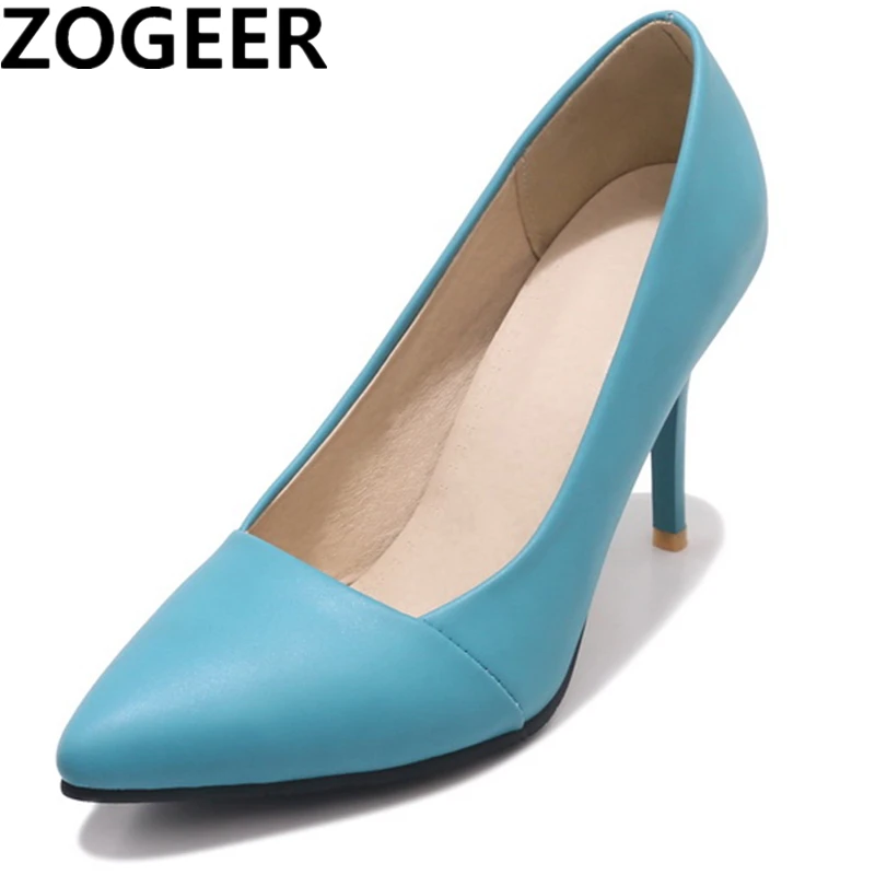 

ZOGEER Plus Size 48 High Heels Women Pumps Sweet Yellow Black pink Wedding Shoes Office Dress Pumps Sapatos Femininos