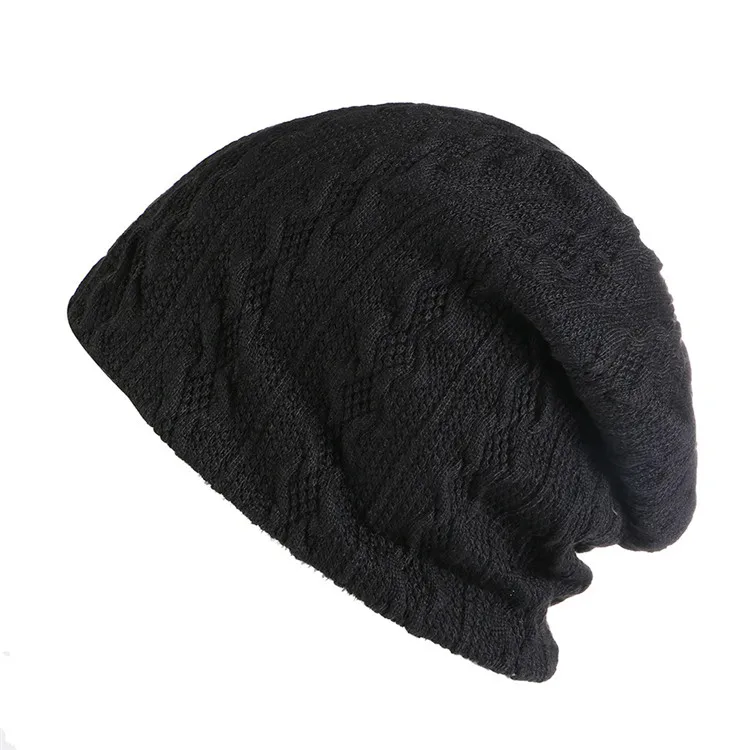 2018 Winter New Knitted Lining Plus Cotton Women's Hats Men Hat a Cap Beanie Hats Soild Color Skullies & Beanies ACI168 (2)