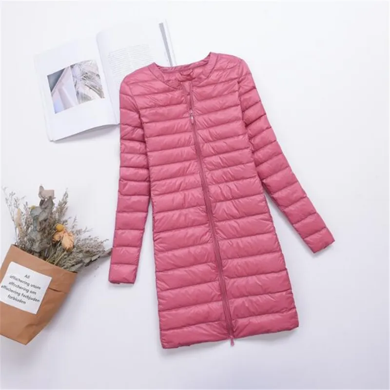 

Woman Spring Long Down Jacket Women Winter Duck Down Female Overcoat Ultra Light Slim Hooded Jacket Quilted Coat Portable Parkas