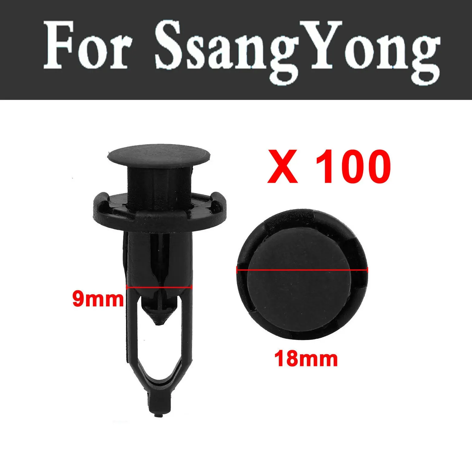 2018 New 100Pcs Retaining Clips Fit Hole Rivet Guard Mat Fastener For