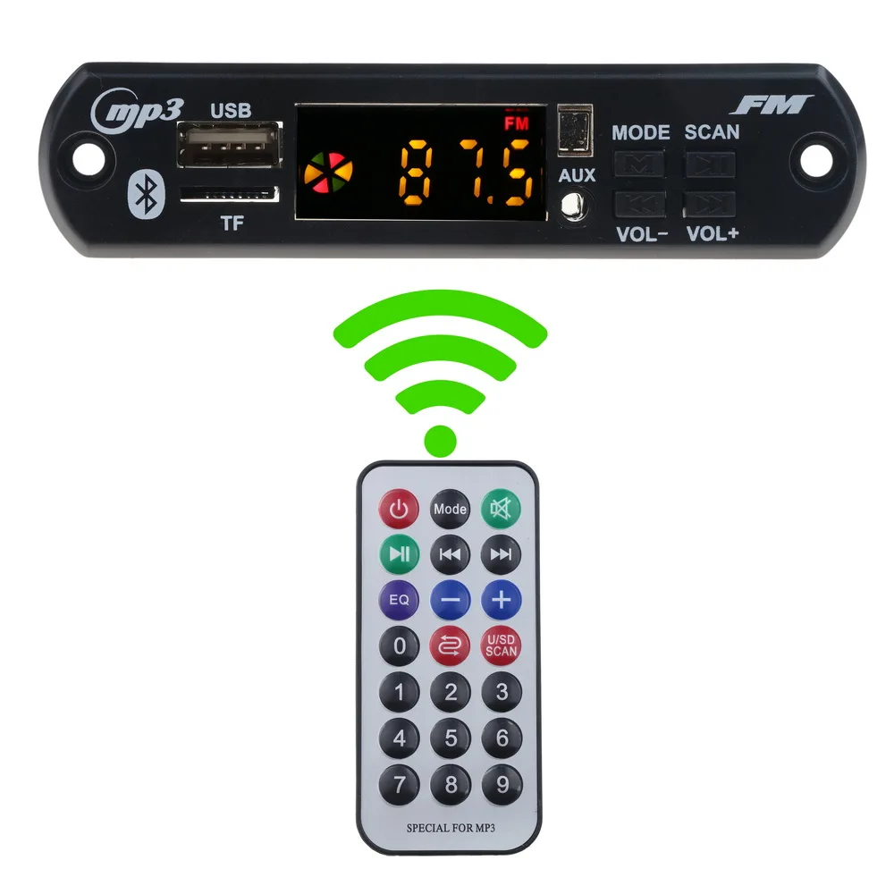 Автомобильный Bluetooth MP3 WMA FM AUX декодер KEBIDU плата постоянного тока 5 в 12 В аудио