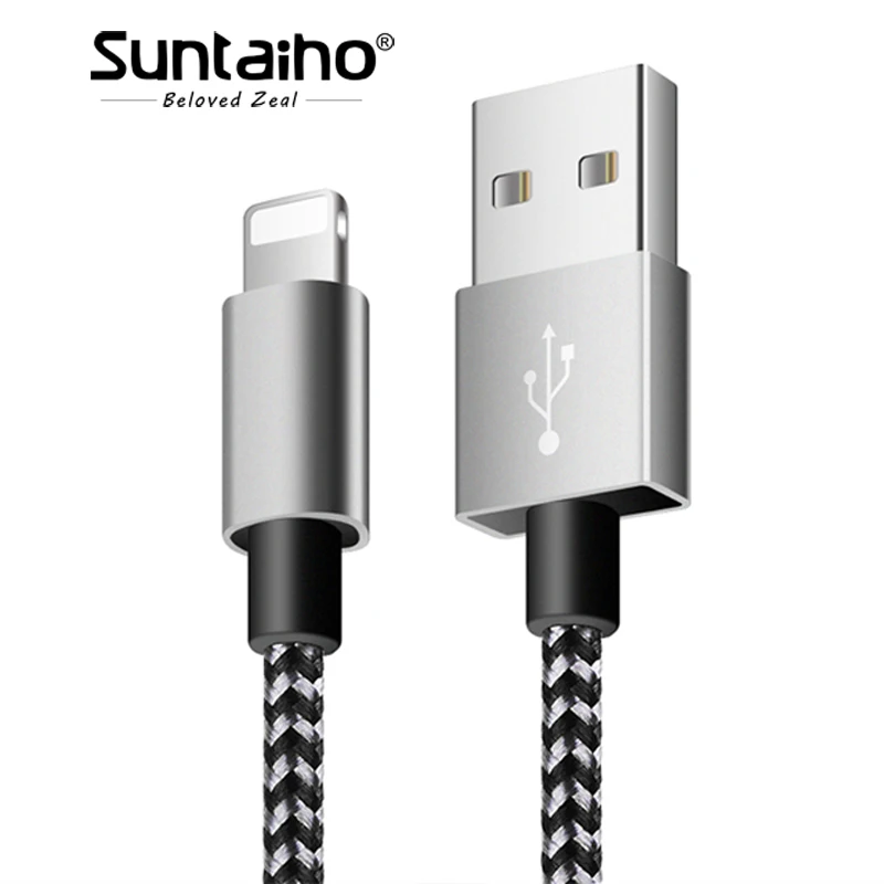 Suntaiho 5 упак. Освещение Зарядное устройство кабель для iPhone X Быстрая зарядка USB кабель для iphone 8 7 6S плюс 5 мобильный телефон кабеля - Цвет: Silver Black