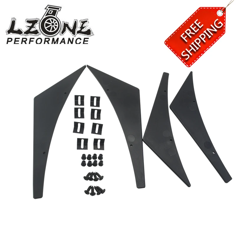 

FREE SHIPPING - New Universal Fit Front Bumper Lip Splitter Fins Body Spoiler Canards Valence Chin JR-BS21