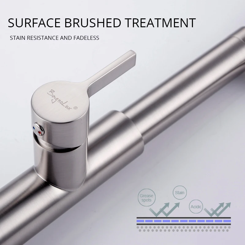  Newly Patent Design 360 Swivel 100% Solid Brass Single Handle Mixer Sink Tap Pull Out Down Kitchen  - 32517050105