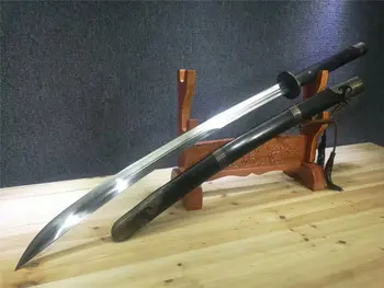 

Top Quality Broadsword Sword Cut Horse Dao Sharp Clay Tempered T10 Steel Blade Ebony Sheath Full Tang
