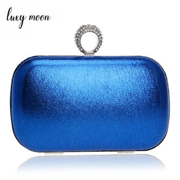 

Luxy Moon Women Finger Ring Diamonds Evening Bag Simple Chain Shoulder Handbags Mixed Crystal Wedding Party Clutch Bag Purse