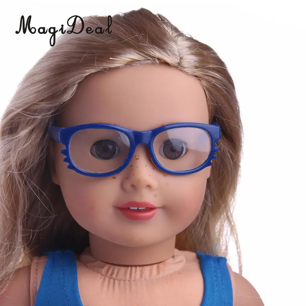 1Pair Cute Doll Glasses Black Eyeglasses Made for 18 inch American Doll My Life Dolls Clothes Accs Children Girls Toy