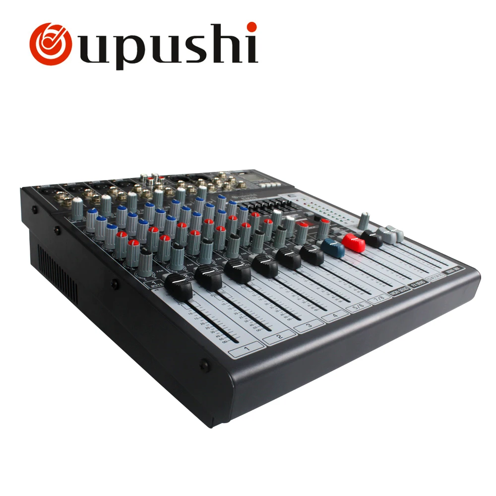 Oupushi profesjonalne 8 kanałowy Karaoke cyfrowy konwerter echa mikser USB KTV wzmacniacz EQ klub mikser na boże narodzenie Party Oupushi profesjonalne 8 kanałowy Karaoke cyfrowy konwerter echa mikser USB KTV wzmacniacz EQ klub mikser na boże narodzenie Party