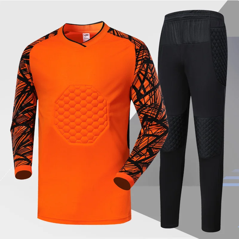 

Soccer Goalkeeper Set Men Sports Kit Blank Sponge Survetement Football Goalkeeper Training Suit Quick Dry Soccer Jersey Uniforms