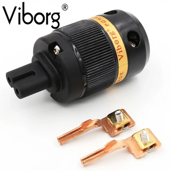 Viborg VF508 Pure Copper AC Power Cord Figure 8 IEC C7 Plug for audio power cable viborg high end pure copper eu power cable plug mains ac schuko power adapter electric power connector 250v 16a hifi audio diy