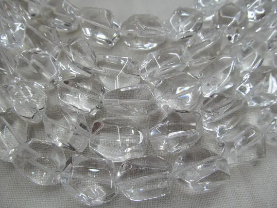 

high quality 10-25mm full strand genuine rock crystal beads natural clear white rock quartz nuggets freeform faceted beads