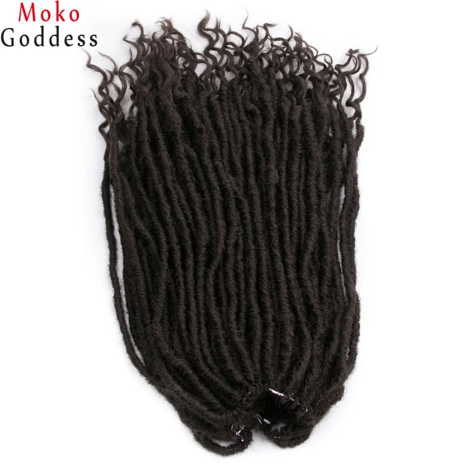 #4 Mokogoddess вязание крючком волосы для наращивания Faux locs вьющиеся плетеные пряди плетение волос оптом синтетические волосы Омбре косы - Цвет: #4