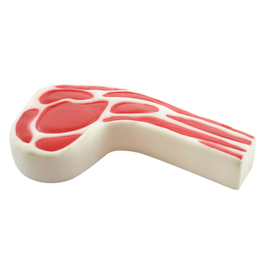 2014 Mascotas Perros Toys Simulated Pork Steak Rubber Toy In & Looks