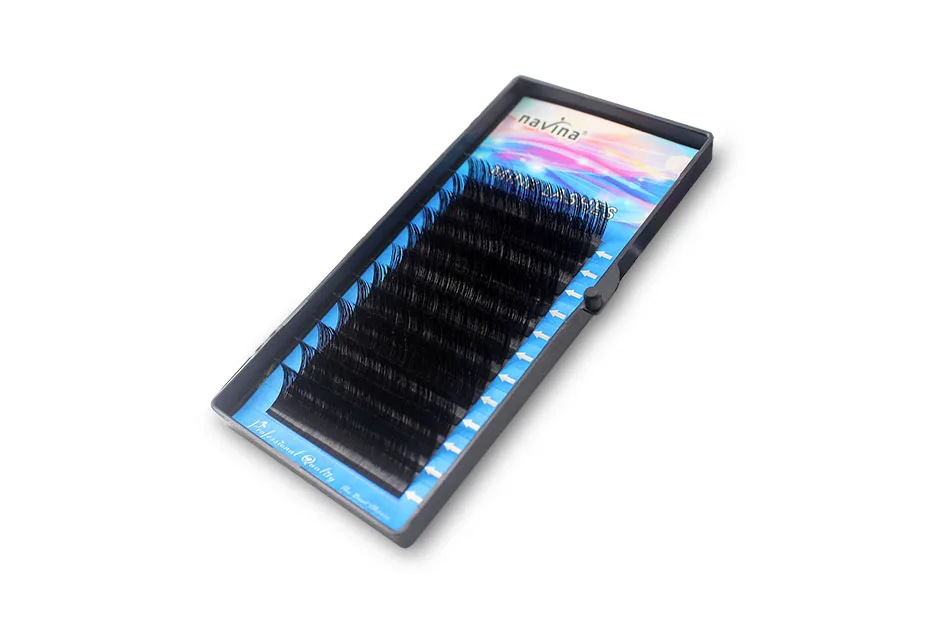 Navina 4Trays/lot 0.07C Natural Soft Individual Mink Eyelashes Extension Professionl Makeup Grafting Faux Cilia 8/10/12/14mm