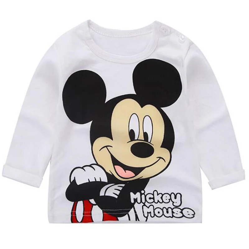 

New Kids Toddler Clothes Baby Girls Cartoon Minnie Mickey Girls Long Sleeve Blouse T Shirts Casual Tops Tees Children's Clothing