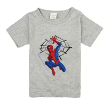 Boys Girls Short Sleeve T shirts For Children Fashion SpidermanTops 95%cotton 10 Colors Kids Clothing Baby Boys Girls T Shirt