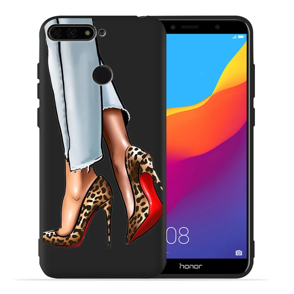 High heels Girl Flower Phone Case For Huawei Honor 20 Lite View 20 20Pro 10 Lite 9 Lite 10 9 8 8x 8c 8 Lite Capa Etui - Цвет: 06