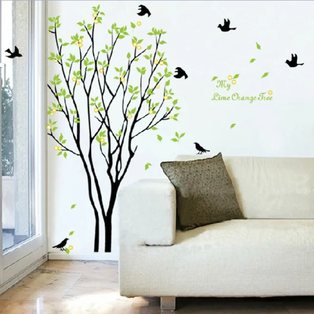 100*120cm Decals Decor Art Removable Huge Birds Sing On 